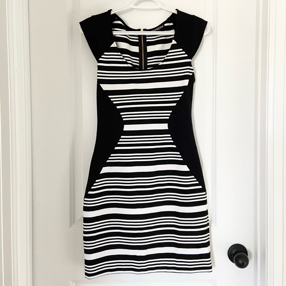 Express Black and White Dress